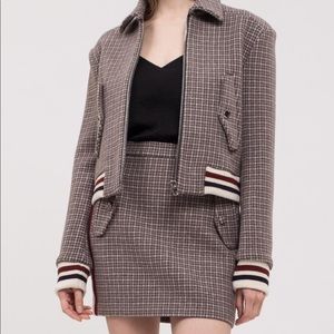 J.O.A. REVOLVE houndstooth wool blend light academia jacket size small